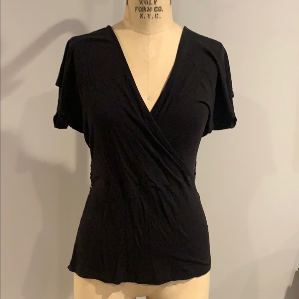 Black V-neck tee shirt